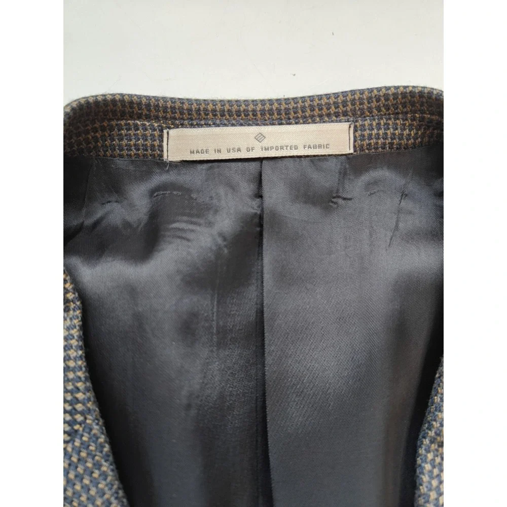 Joseph Abboud Mens Sports Coat 42R Black Gold Geometric Made in USA 3 Button